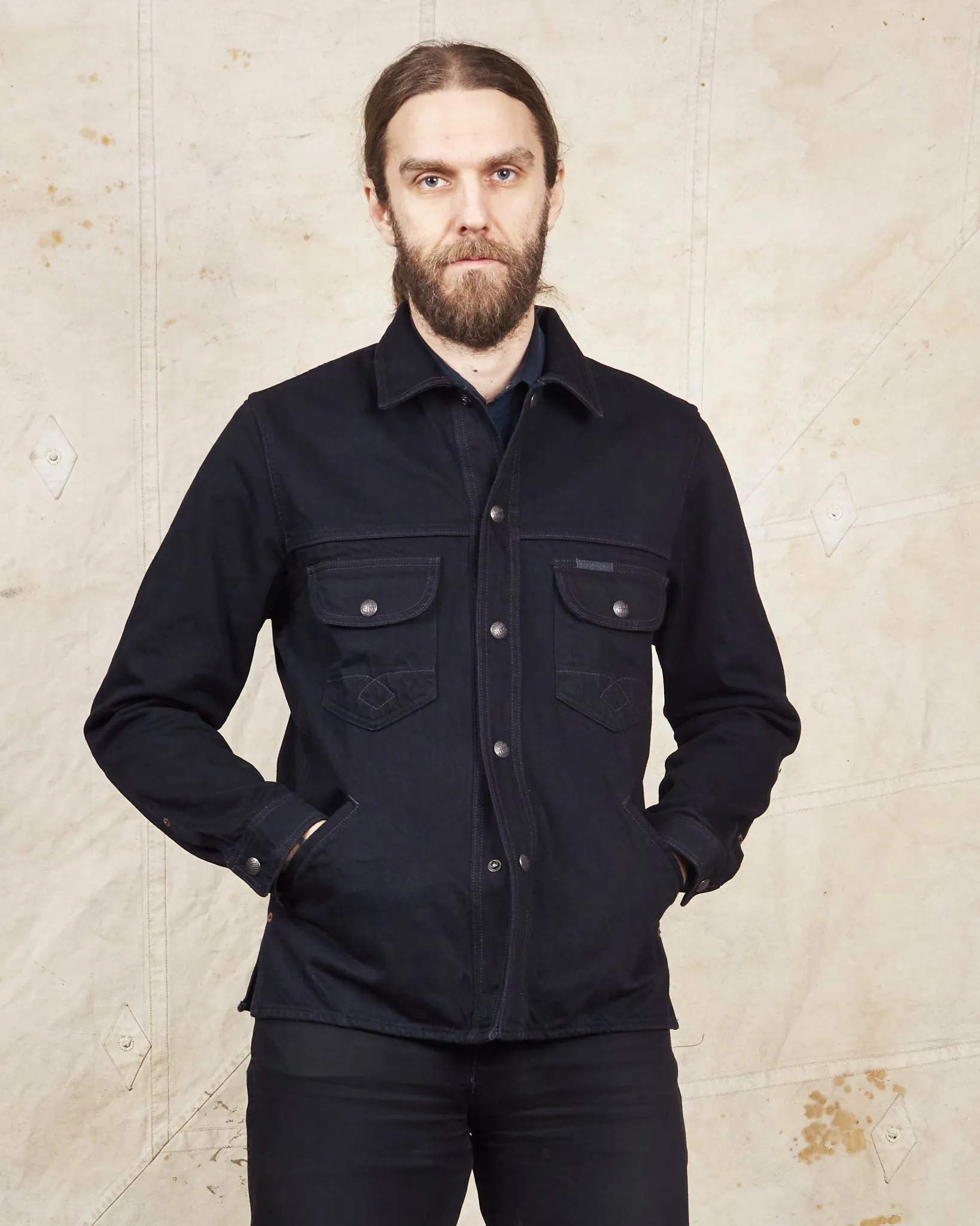 Indigofera Fargo Trucker Jacket Gunpowder Rinsed