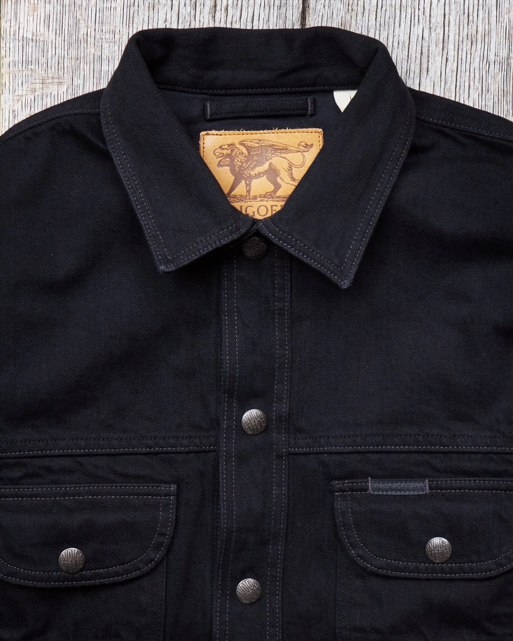 Indigofera Fargo Trucker Jacket Gunpowder Rinsed