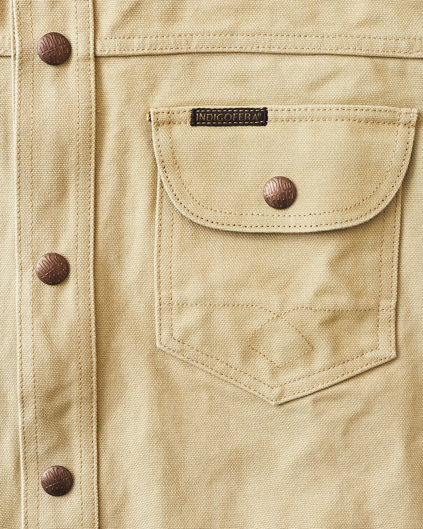 Indigofera Fargo Trucker Jacket Smithson Canvas Light Beige