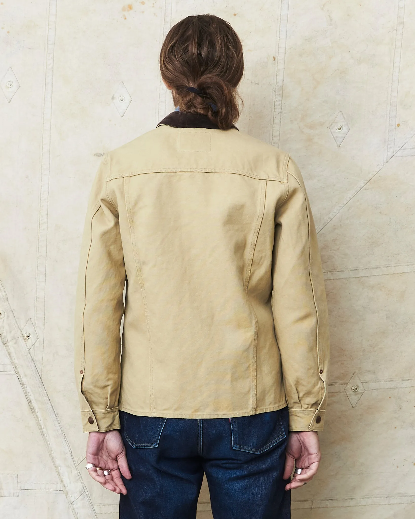 Indigofera Fargo Trucker Jacket Smithson Canvas Light Beige