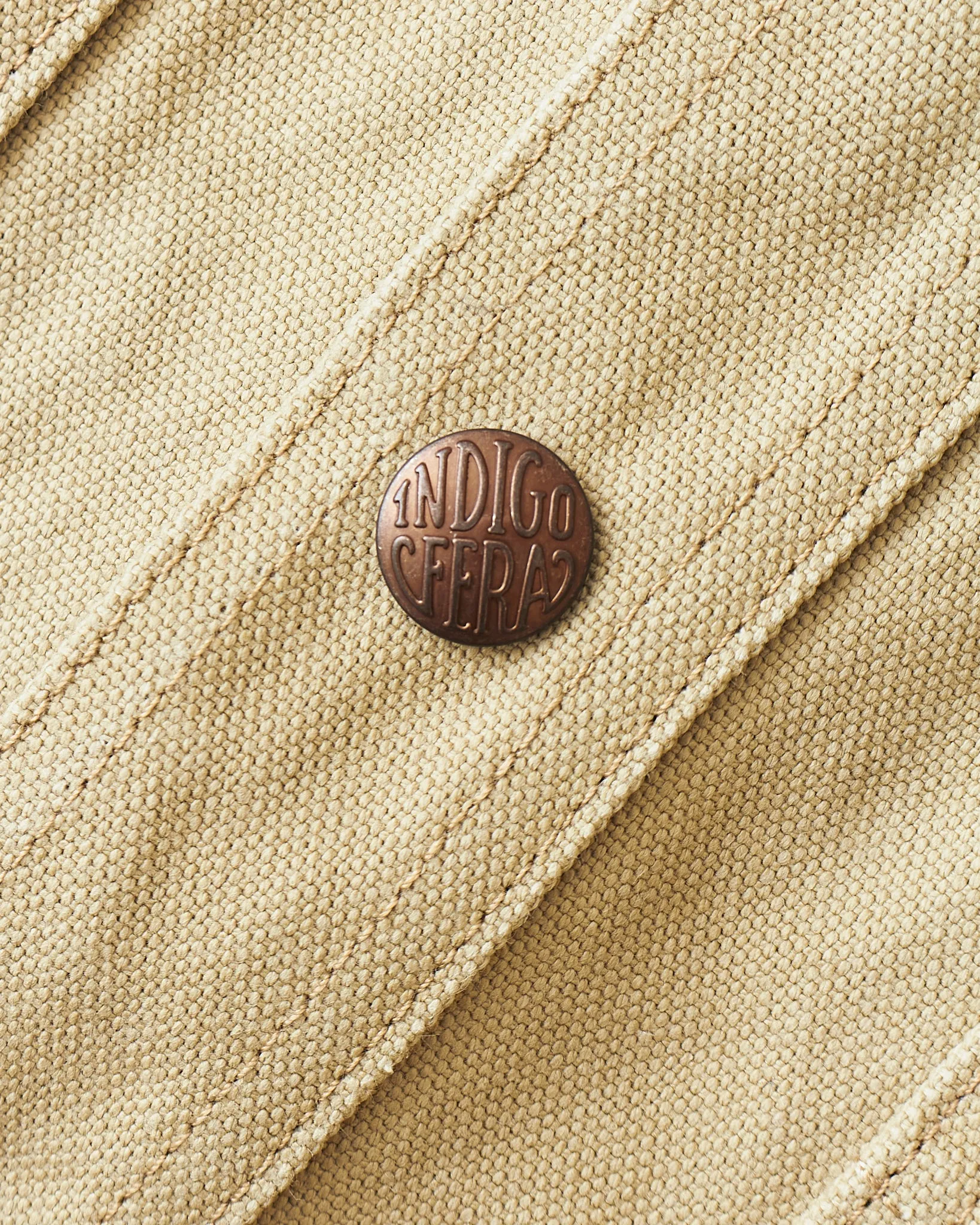 Indigofera Fargo Trucker Jacket Smithson Canvas Light Beige