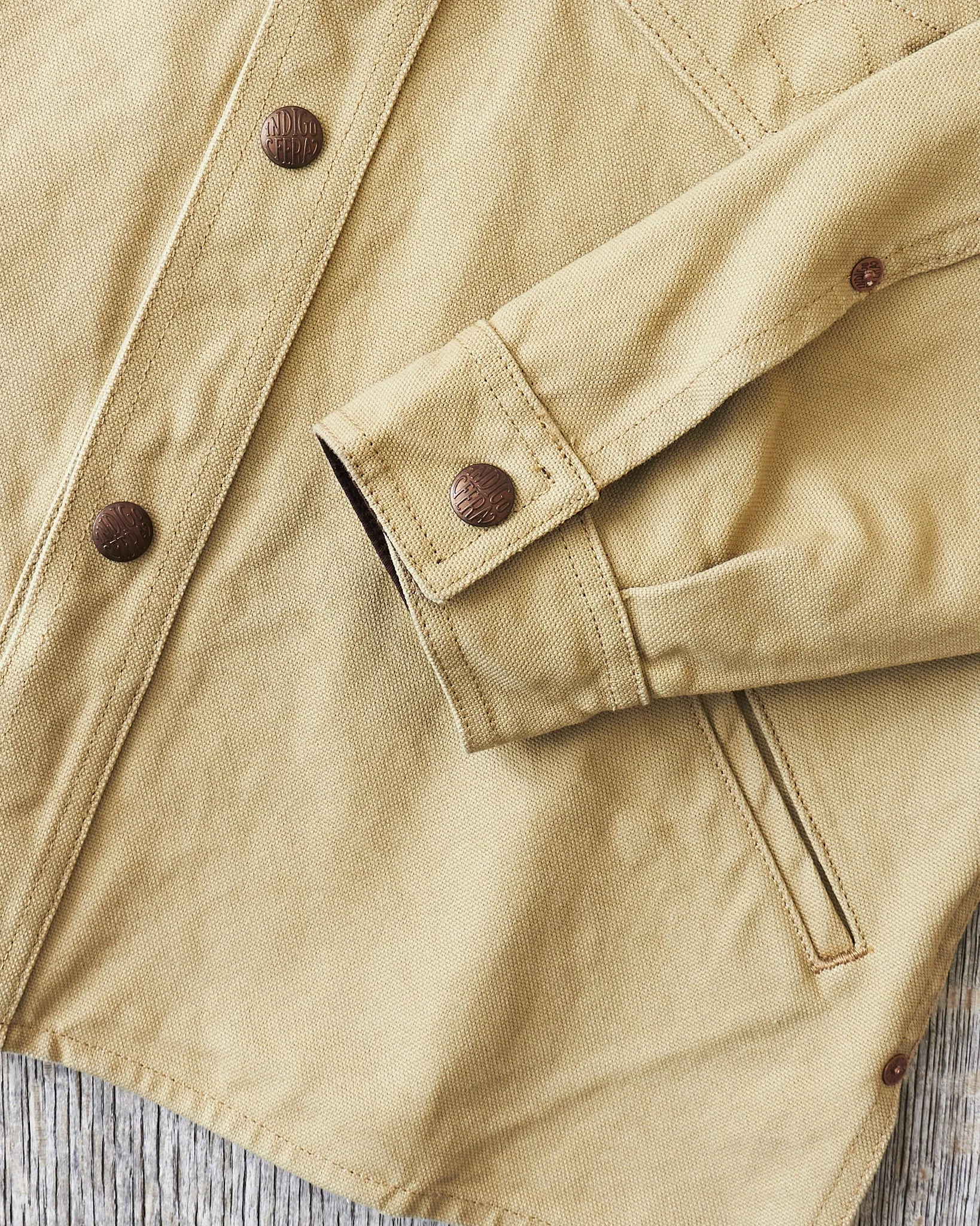 Indigofera Fargo Trucker Jacket Smithson Canvas Light Beige