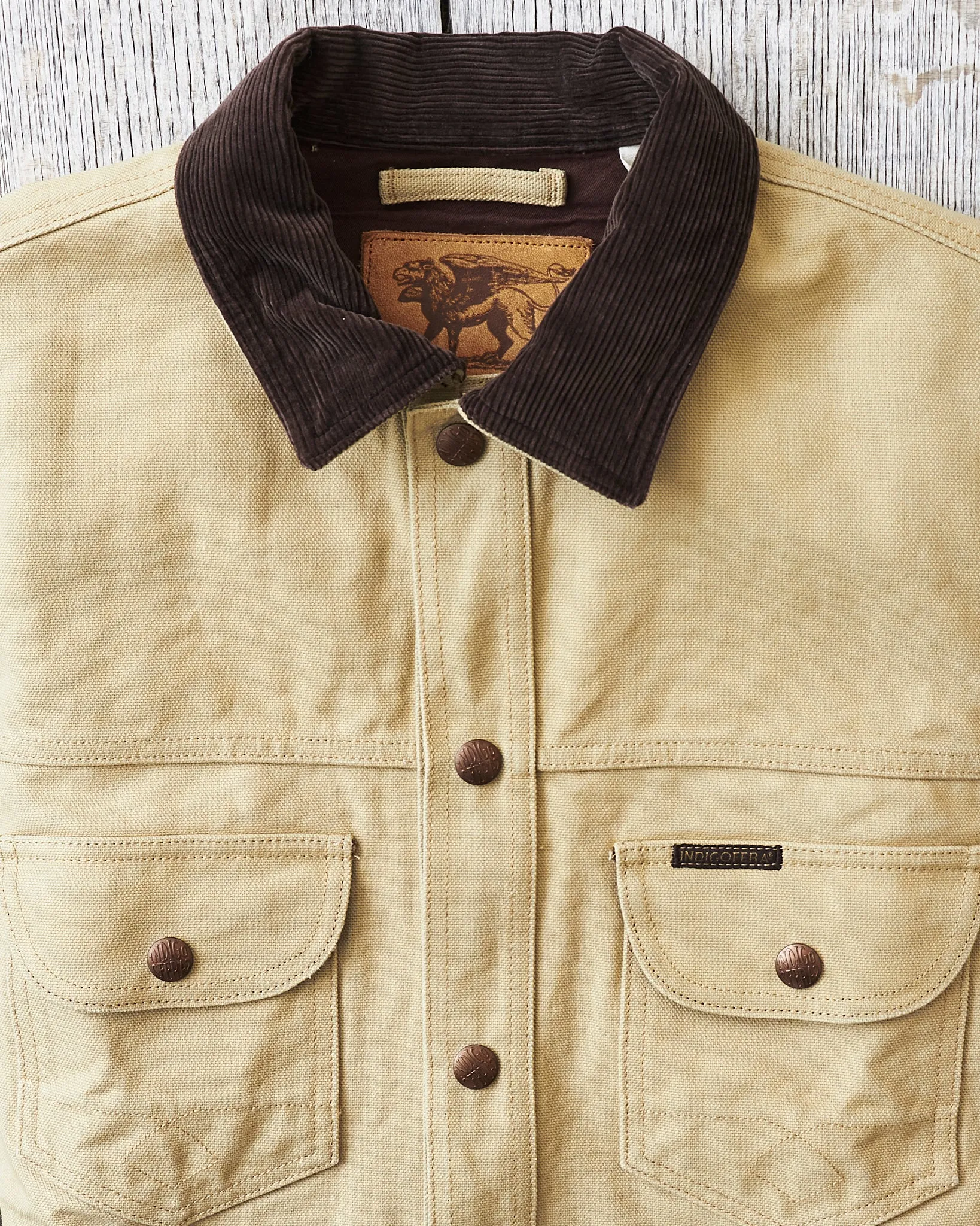 Indigofera Fargo Trucker Jacket Smithson Canvas Light Beige