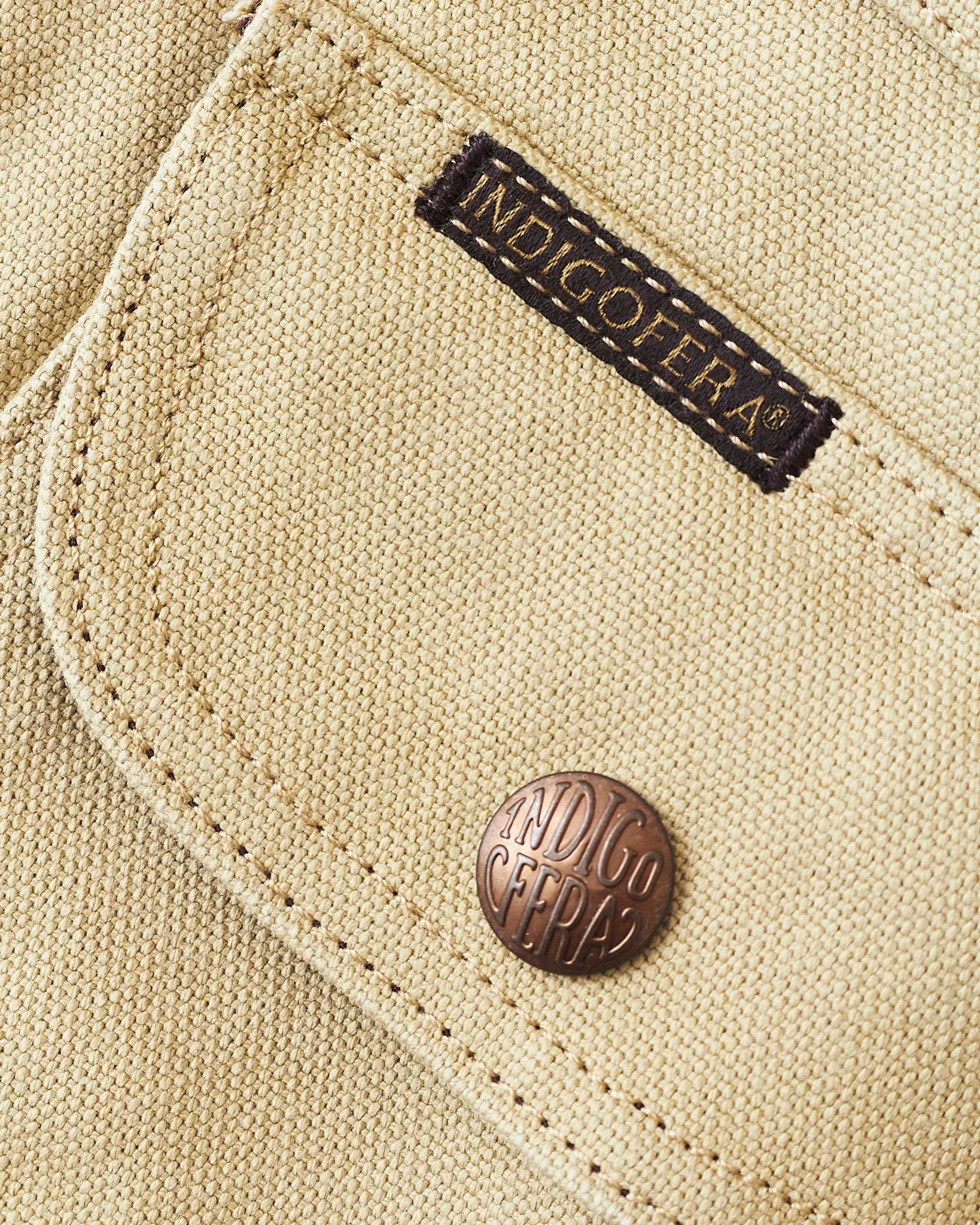 Indigofera Fargo Trucker Jacket Smithson Canvas Light Beige