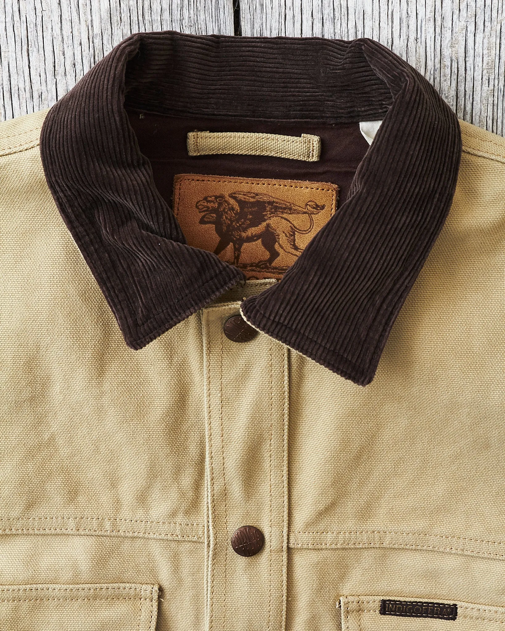 Indigofera Fargo Trucker Jacket Smithson Canvas Light Beige