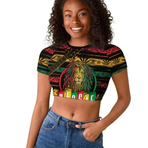 International Reggae Day Raglan Cropped T shirt Rastafarian Lion Legend of Reggae LT01
