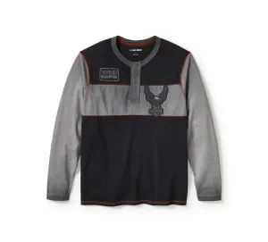 Iron Bond II Henley - Colorblock - Harley Black & Asphalt