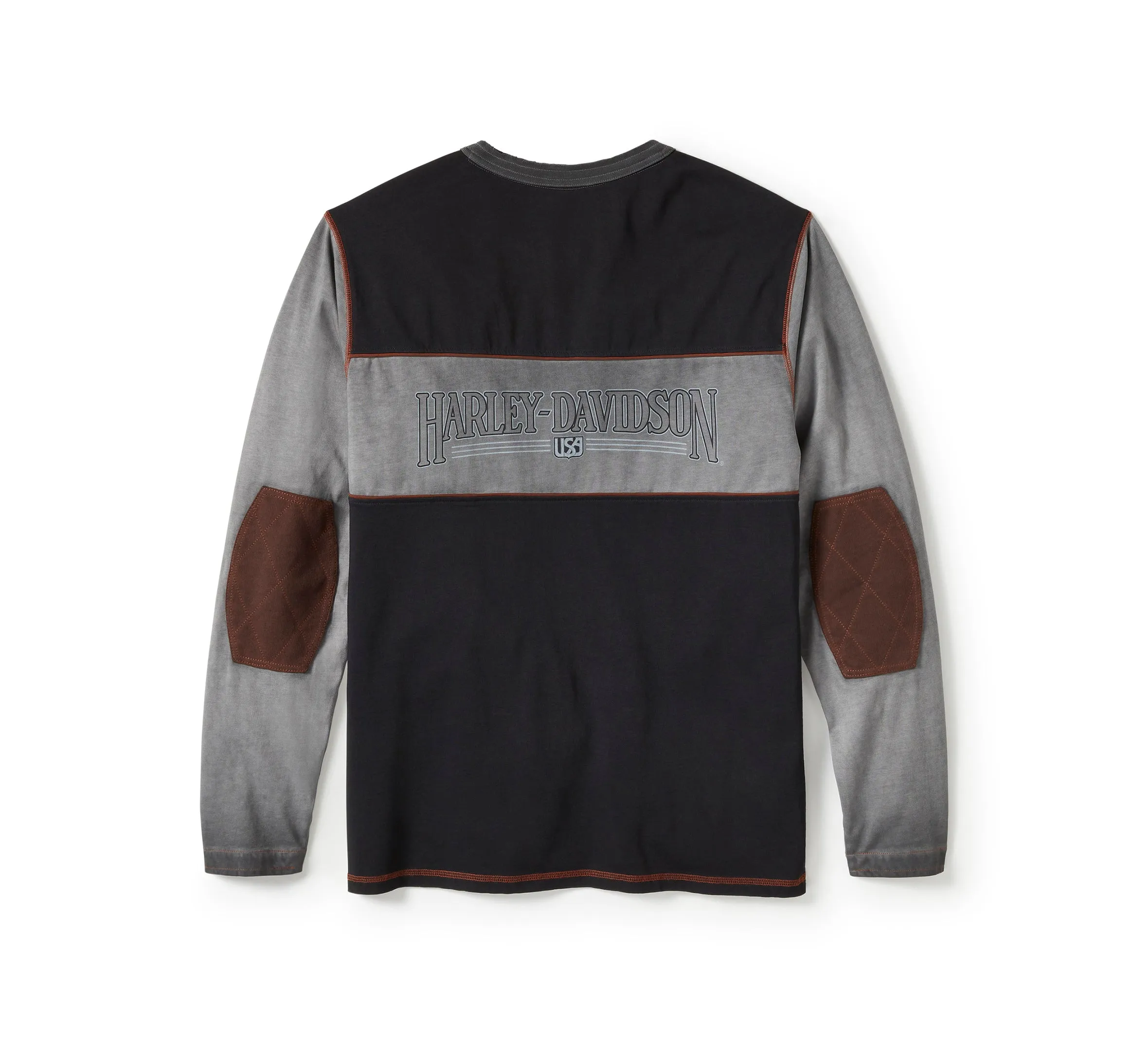 Iron Bond II Henley - Colorblock - Harley Black & Asphalt