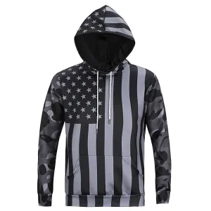 ISTider American Flag Printed Camouflage Sleeves Patchwork Men's Hoodies Cool Casual Sportwear High Quality Brand Clothing