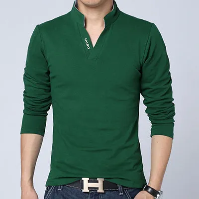 iSurvivor Men T shirts Long Sleeves Men T Shirts Cotton Casual 2018 Fashion Solid Men V Neck Slim Fitness T shirts Plus Size 5XL