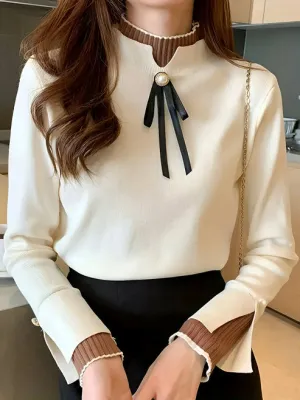 Jamin - comfortable patchwork knit top