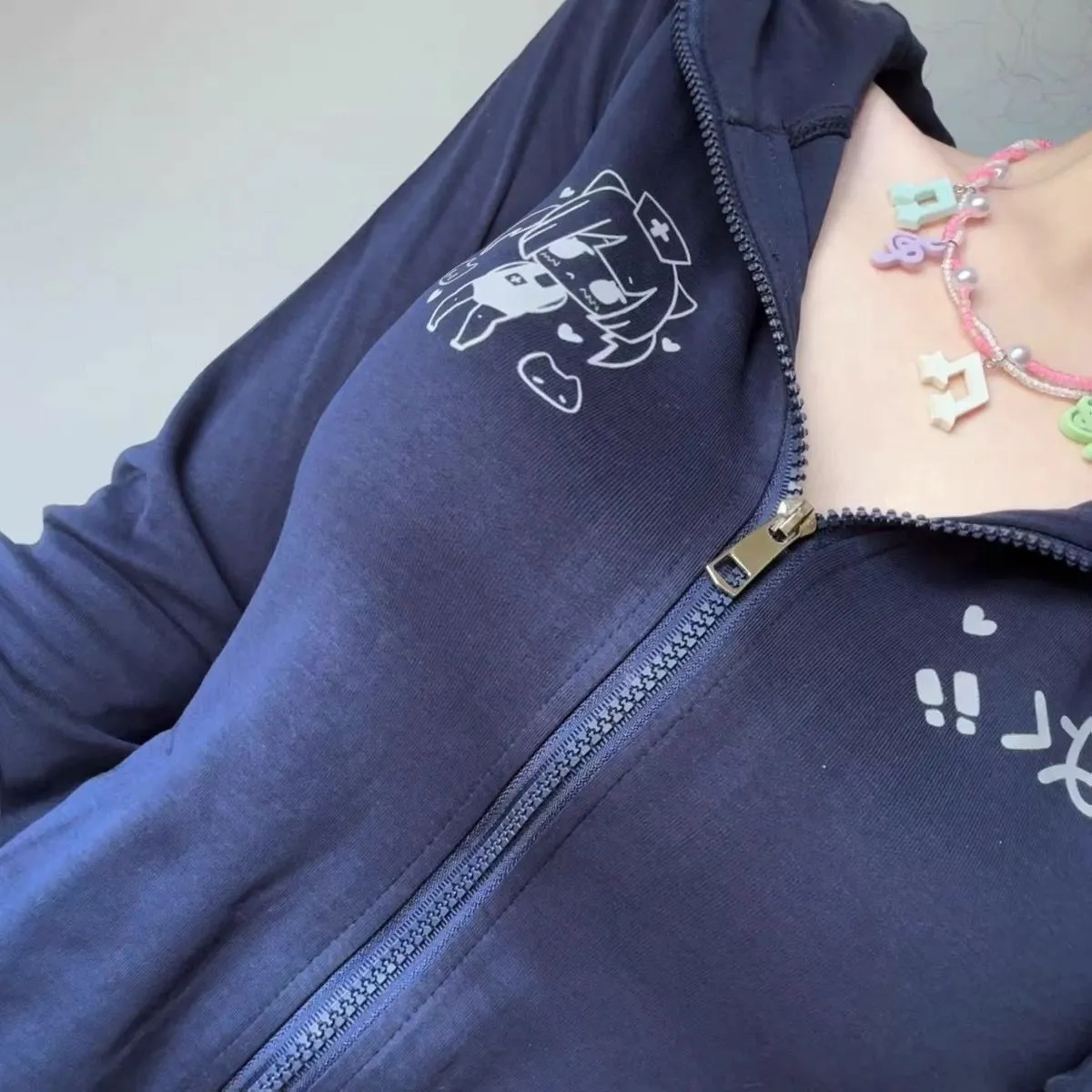 JazzHer Hoodies Zip Up Hooded Women Clothing Slim Oversized Tops Punk Sexy Casual Korea Sweatshirt Gothic Kawaii Sweet Girl Coat Y2k Top