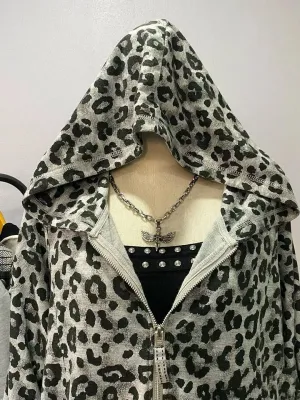 JazzHer Y2k Hoodie Winter Vintage Clothes 90s Women Zip Up Hoodies Letter Punk Oversized Tops Kawaii Sweet Girl Hoody Gothic Sweatshirt