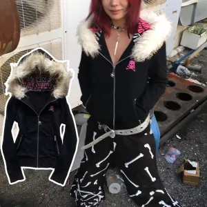 JazzHer Y2k Skulls Zip Up Hoodie Women Clothes Punk Slim Streetwear Sweatshirts Femme Gothic Emo Girl Hoodies Oversized Top Graphic Coat