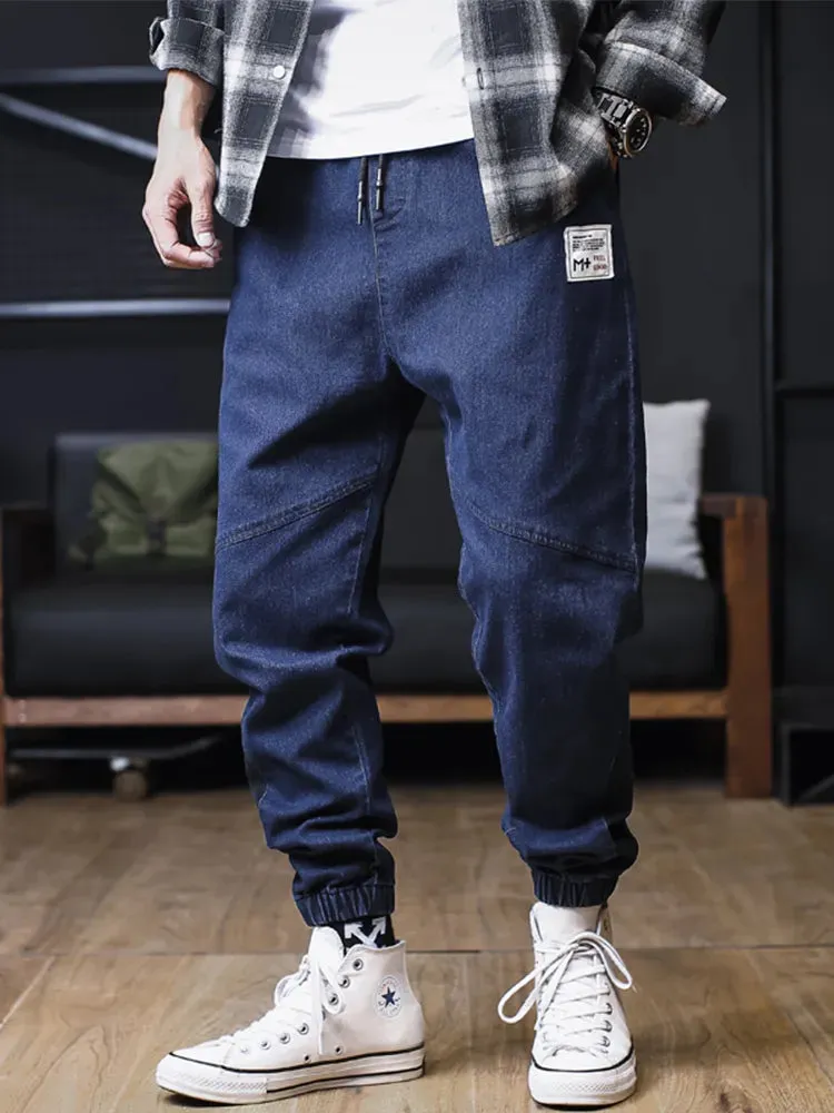 Jeans Men Loose Joggers Streetwear Harem Jeans Cargo Pants Ankle-Length Denim Trousers