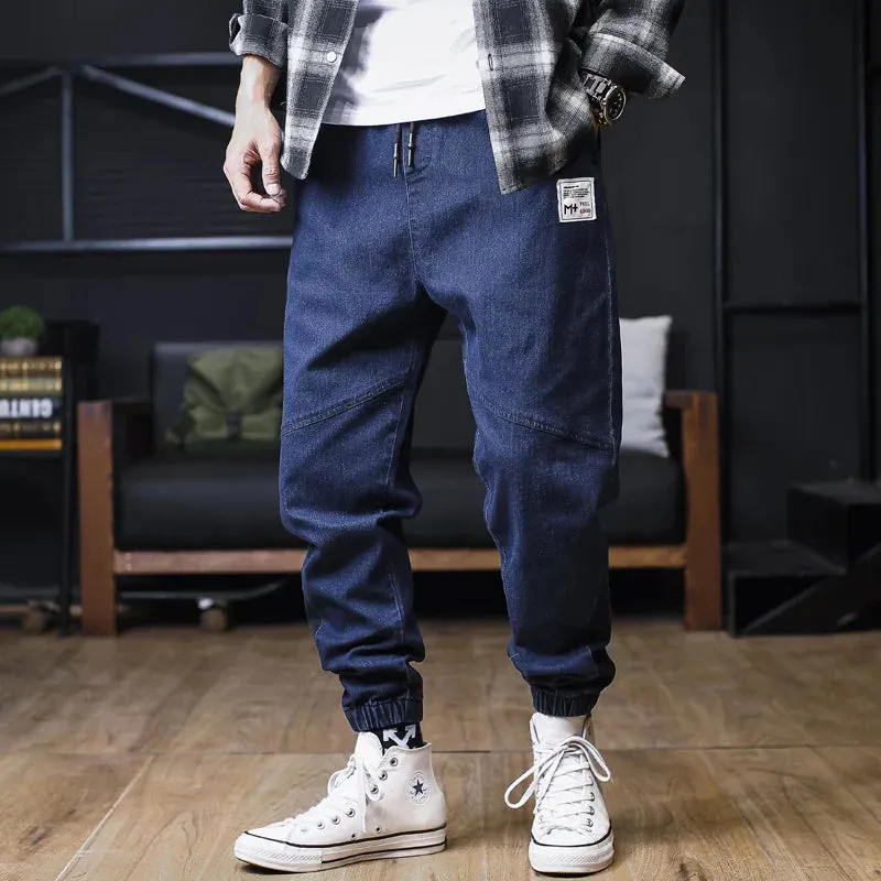 Jeans Men Loose Joggers Streetwear Harem Jeans Cargo Pants Ankle-Length Denim Trousers