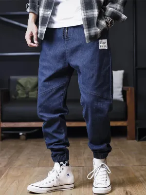 Jeans Men Loose Joggers Streetwear Harem Jeans Cargo Pants Ankle-Length Denim Trousers