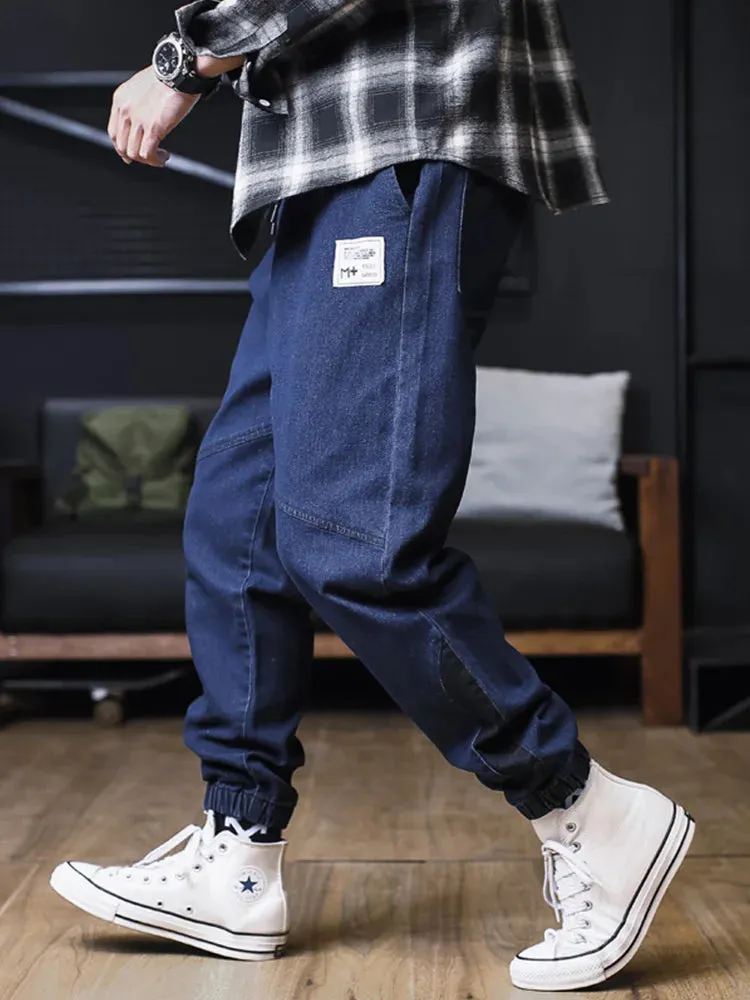 Jeans Men Loose Joggers Streetwear Harem Jeans Cargo Pants Ankle-Length Denim Trousers