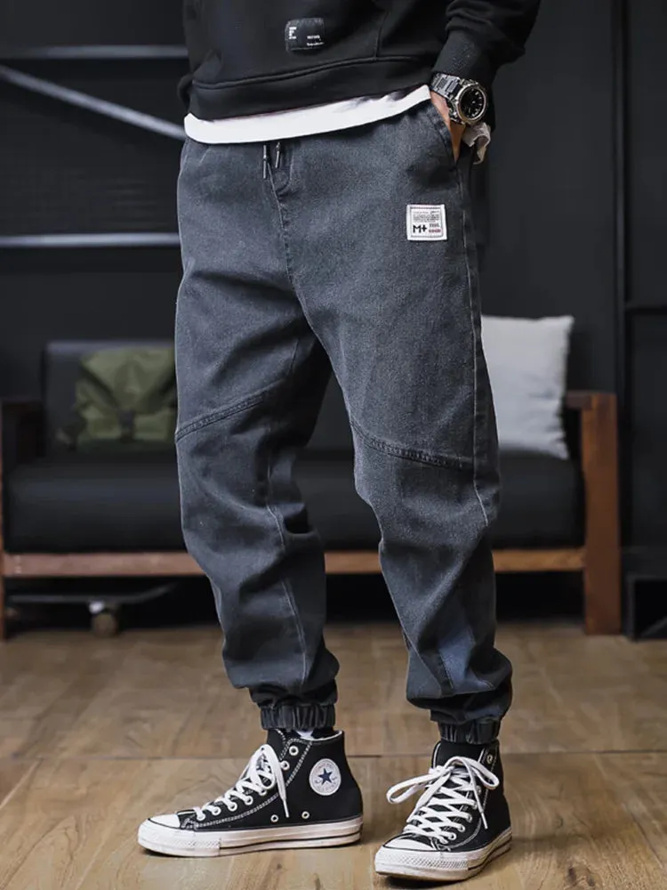 Jeans Men Loose Joggers Streetwear Harem Jeans Cargo Pants Ankle-Length Denim Trousers
