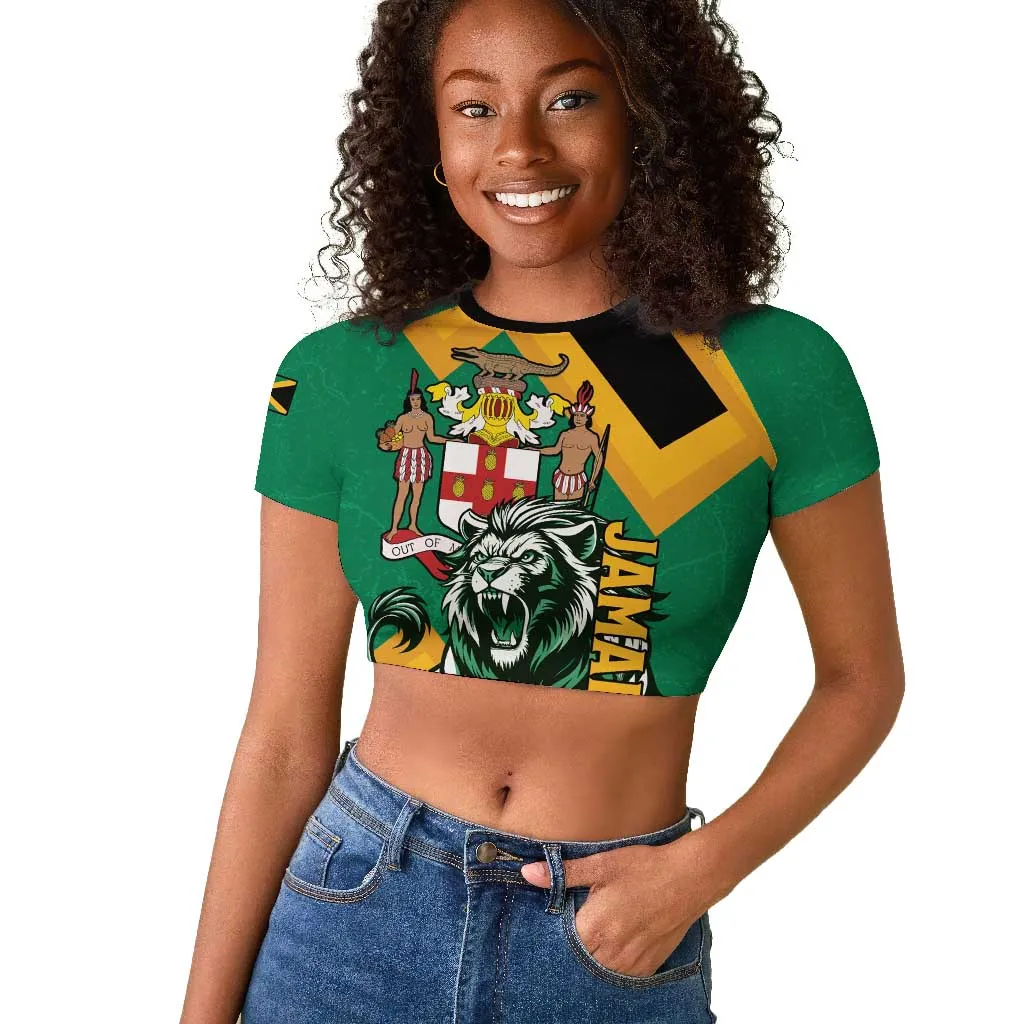 Jumieka Raglan Cropped T shirt Lion With Coat Of Arms LT15