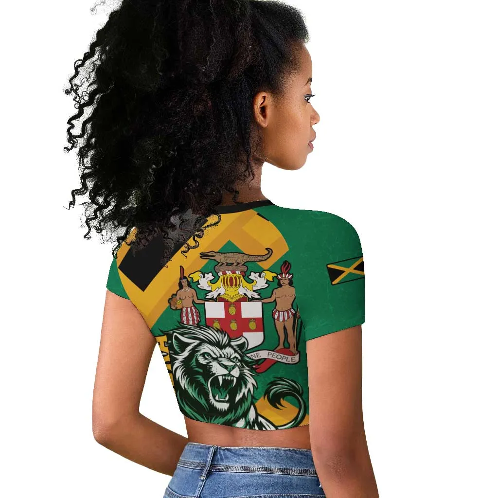 Jumieka Raglan Cropped T shirt Lion With Coat Of Arms LT15