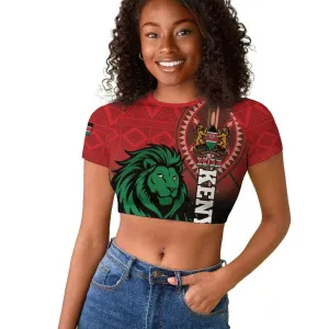 Kenya Independence Day Raglan Cropped T shirt Jamhuri ya Kenya 1963 - African Pattern LT14