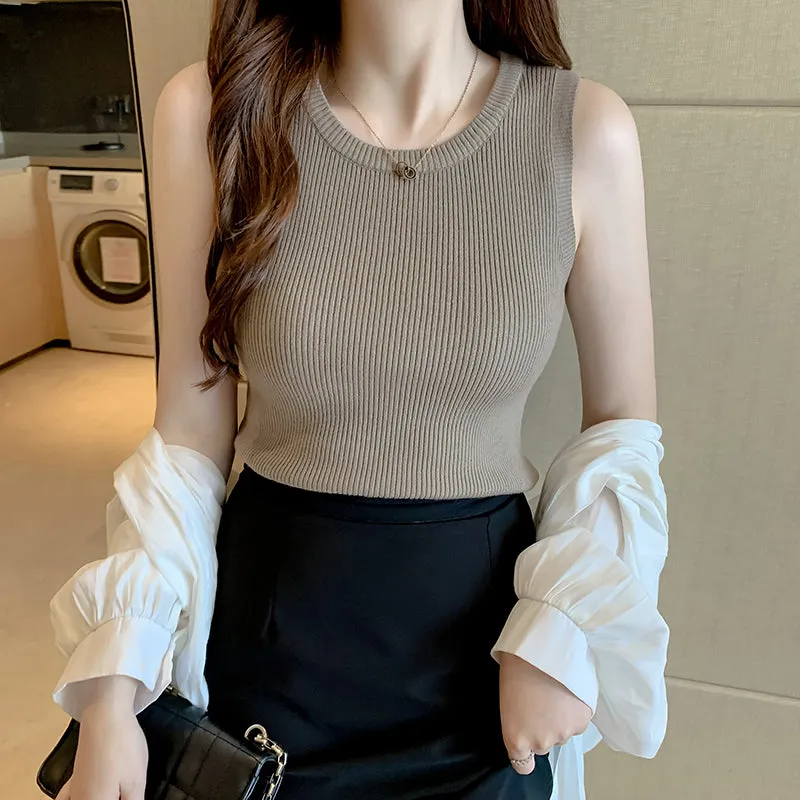 Khaki Wide Strapped Tank Top