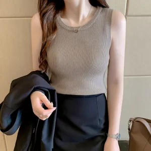 Khaki Wide Strapped Tank Top