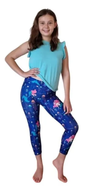 Kids Leggings - CAPRI LUX Mermaid