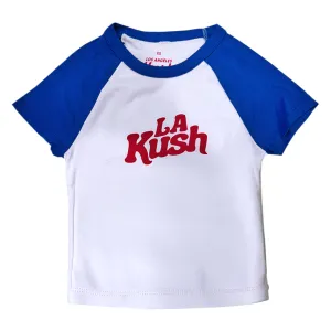 LA Kush Women's Cropped Tee - White/Blue/Red
