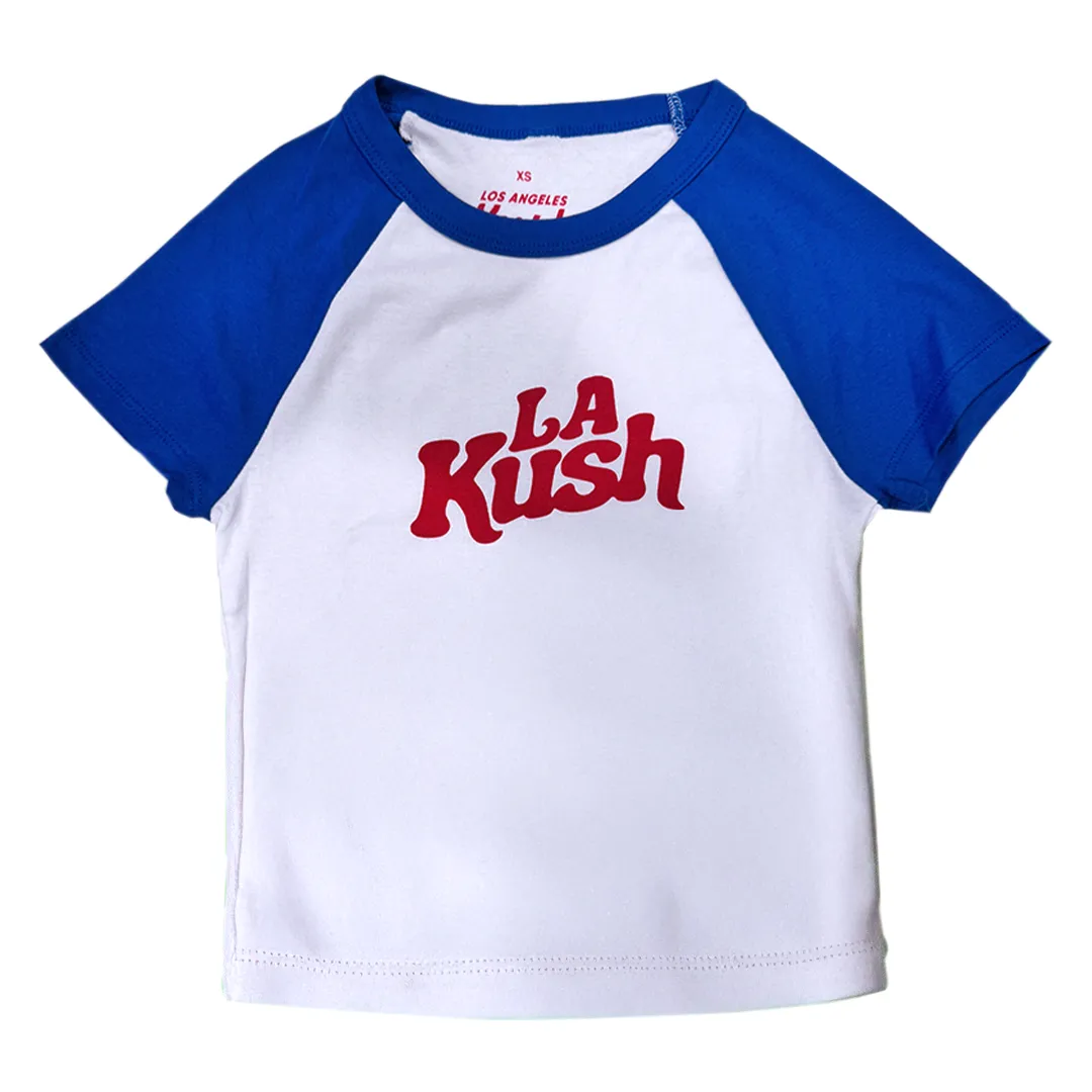 LA Kush Women's Cropped Tee - White/Blue/Red