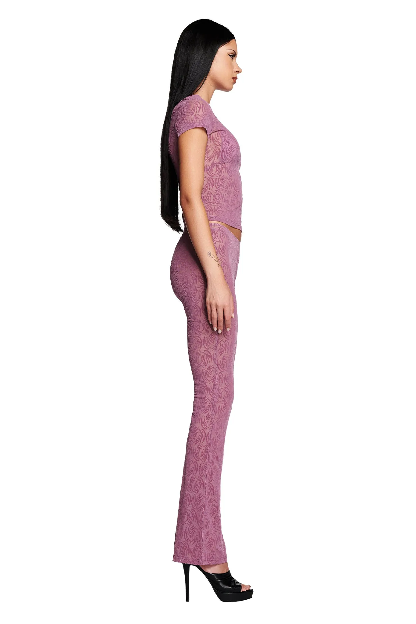 LAURELLA TOP - PINK : MONOGRAM BURNOUT