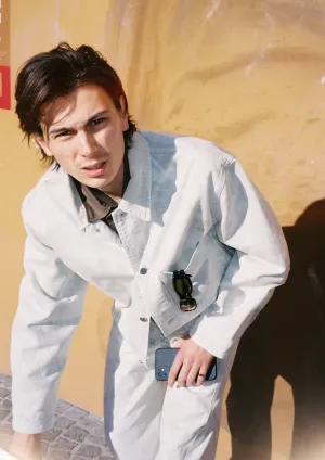LEMAIRE - BOXY TRUCKER JACKET DENIM ACID SNOW PELICAN G