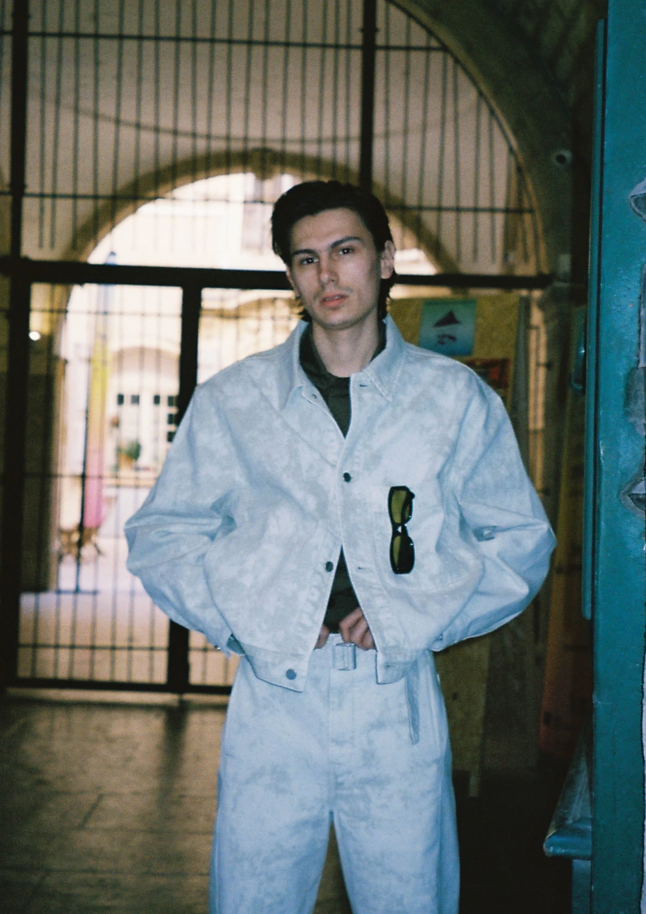 LEMAIRE - BOXY TRUCKER JACKET DENIM ACID SNOW PELICAN G