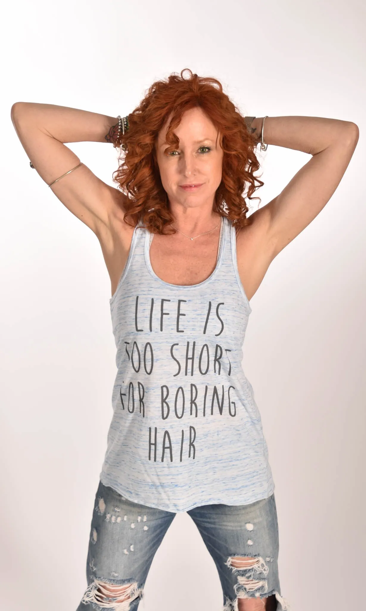 Life Is Too Short For Boring Hair Racerback Tank