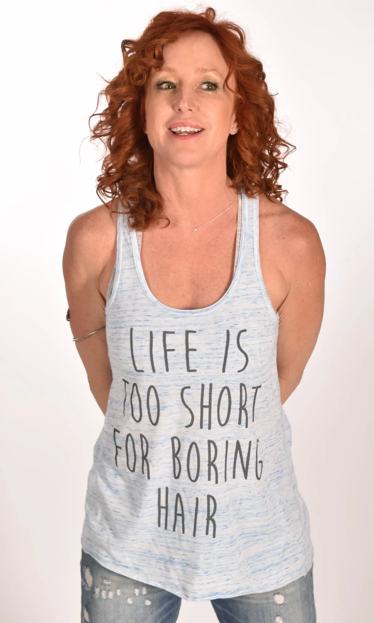 Life Is Too Short For Boring Hair Racerback Tank