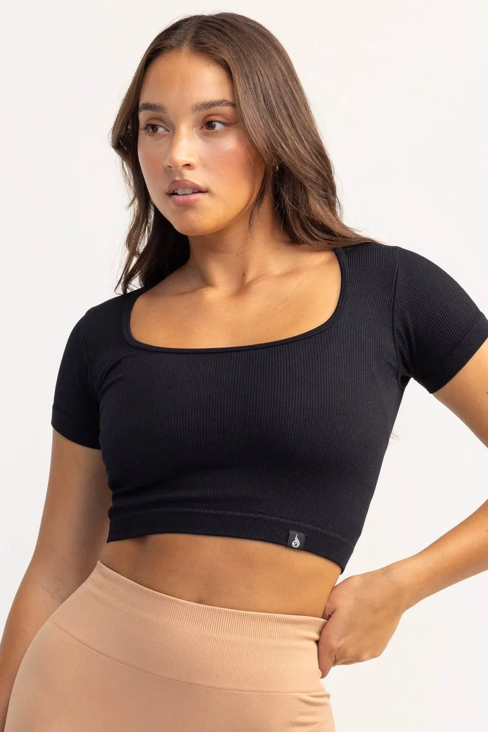 Lift 2.0 Rib Seamless T-Shirt | Black