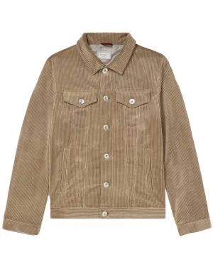 Light Brown Corduroy Trucker Jacket