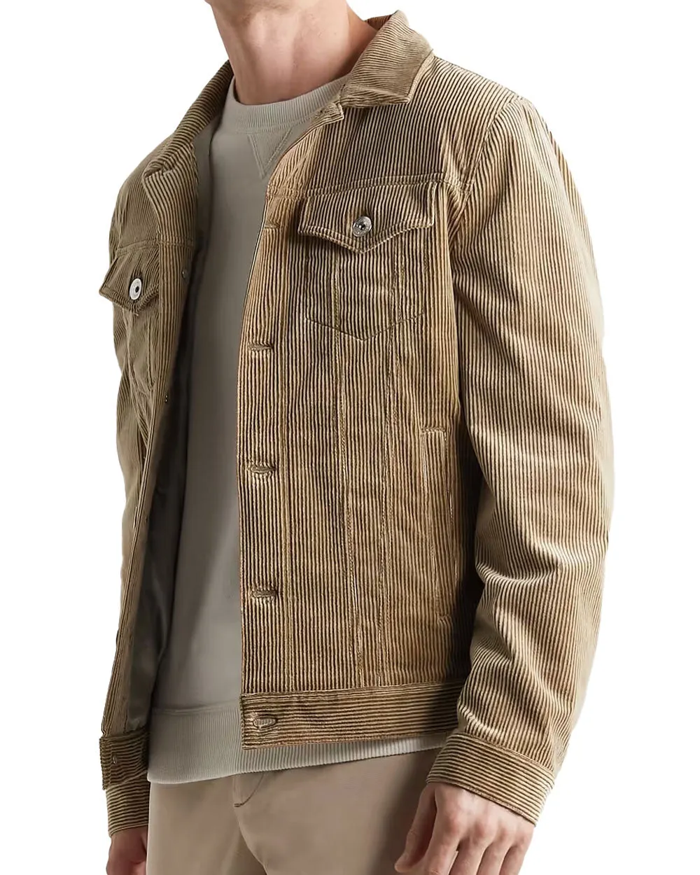 Light Brown Corduroy Trucker Jacket
