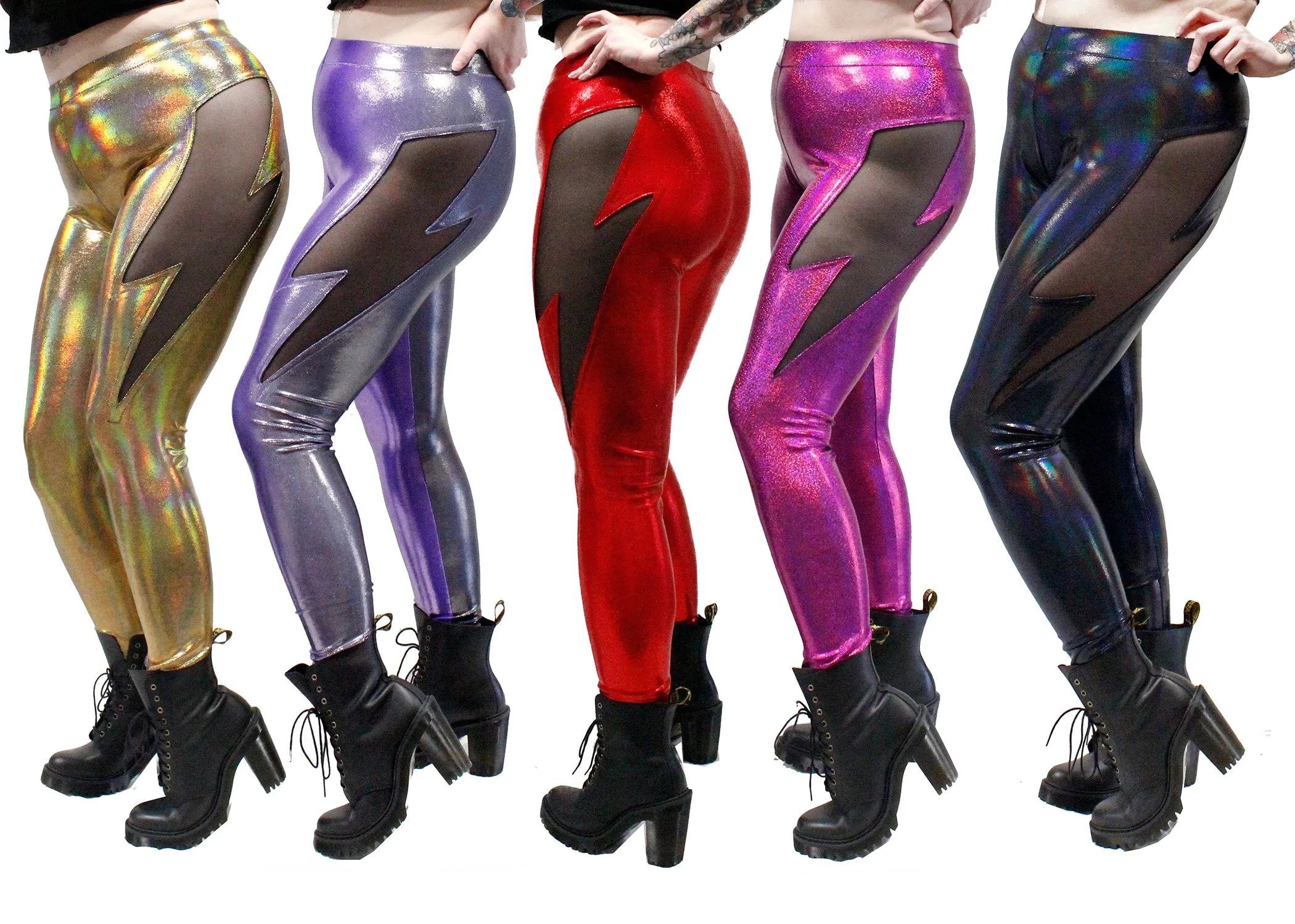 Lightning Leggings in Lavender-Gunmetal Ombré
