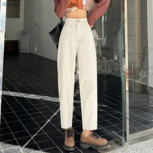 Lightweight and Slimming Solid Color Chinos for Women