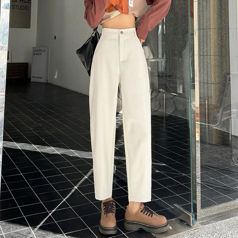 Lightweight and Slimming Solid Color Chinos for Women