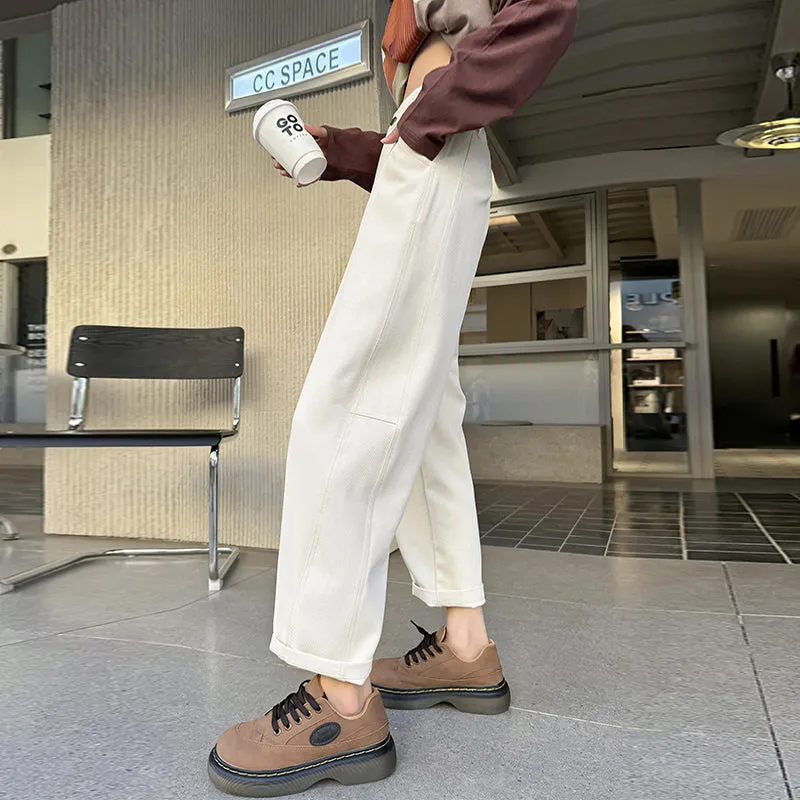 Lightweight and Slimming Solid Color Chinos for Women