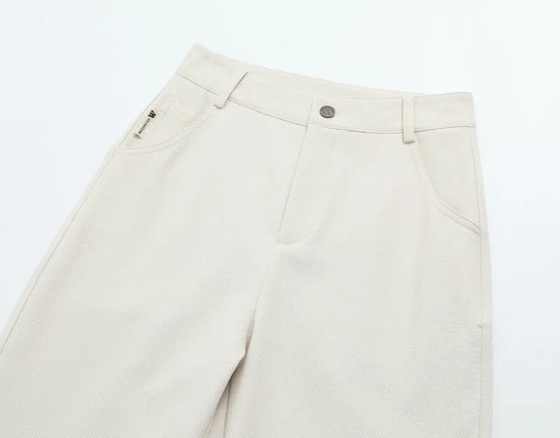 Lightweight and Slimming Solid Color Chinos for Women