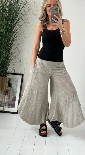 Linen Harem Pant - stone