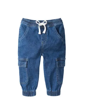 Little Bipsy Cargo Denim Jogger - Classic Denim Wash