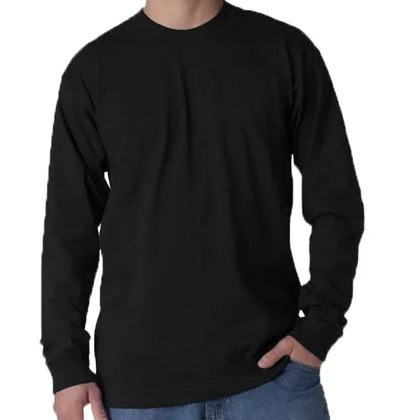 Long Sleeve Heavyweight 100% Cotton T-Shirt - Big Sizes