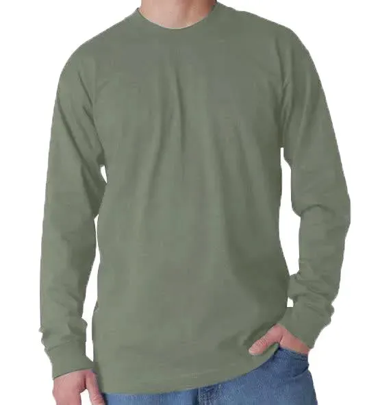 Long Sleeve Heavyweight 100% Cotton T-Shirt - Big Sizes