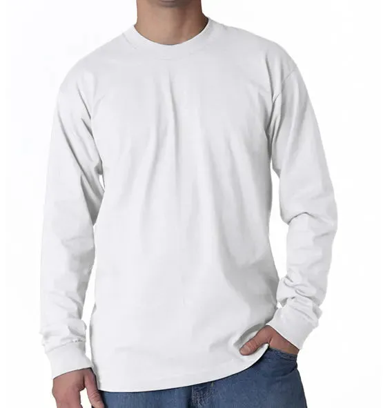 Long Sleeve Heavyweight 100% Cotton T-Shirt - Big Sizes