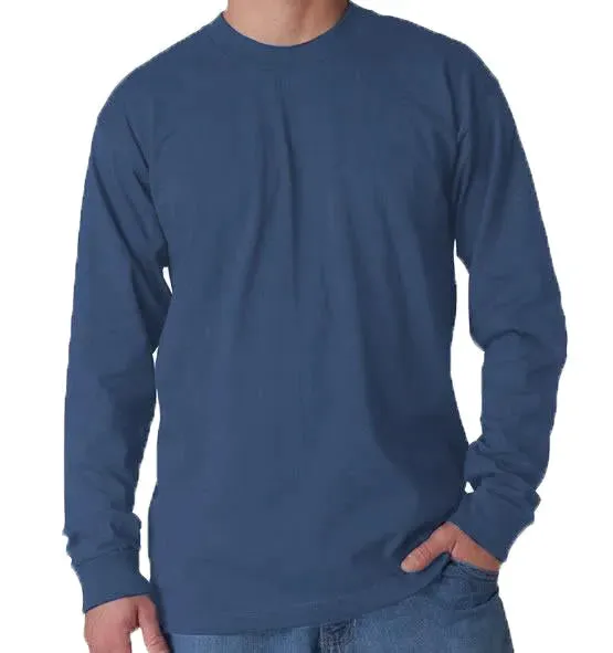 Long Sleeve Heavyweight 100% Cotton T-Shirt - Big Sizes